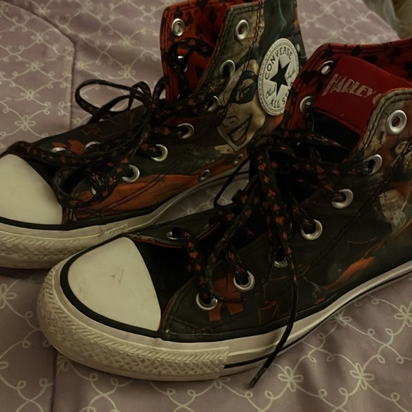 HARLEY Quinn High-Top Converse Chucks size 7 women or 5 men. Original laces! - Picture 5 of 10